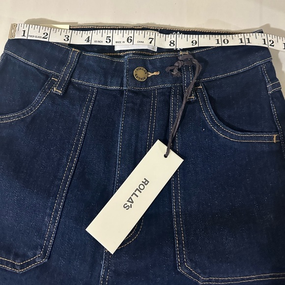 ROLLA’S EASTCOAST HIGH RISE FLARE ORGANIC COTTON JEANS IN LUX BLUE - Picture 14 of 15